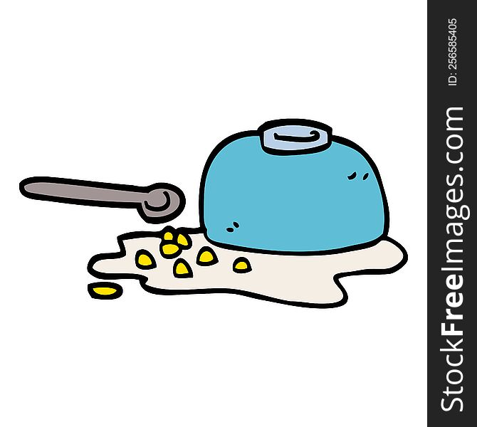 cartoon doodle spilt cereal bowl