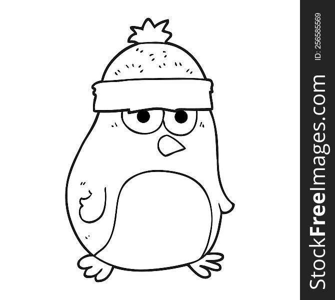 Black And White Cartoon Penguin