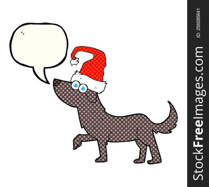 freehand drawn comic book speech bubble cartoon dog