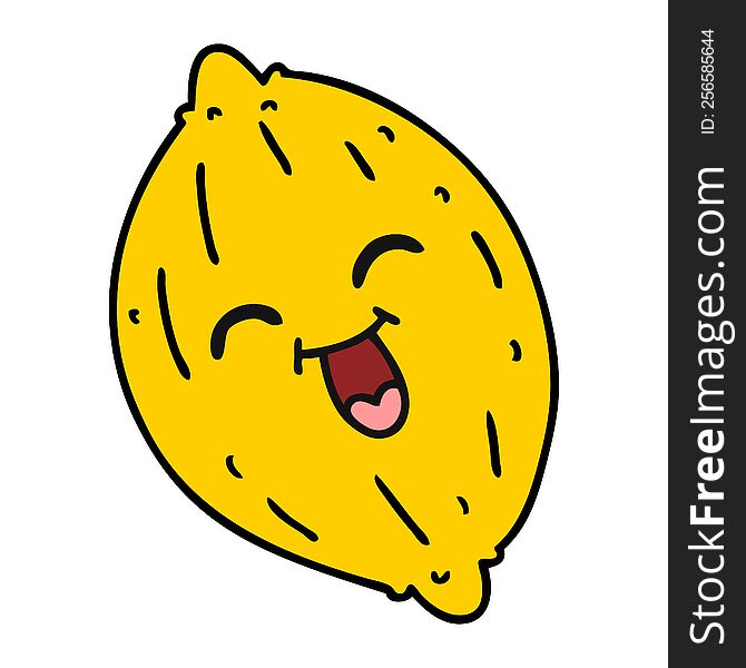 Cartoon Of A Happy Lemon