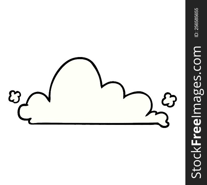 hand drawn cartoon doodle of a white cloud