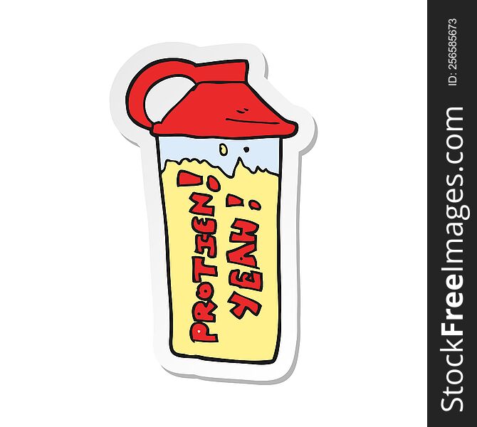 sticker of a cartoon protein shake