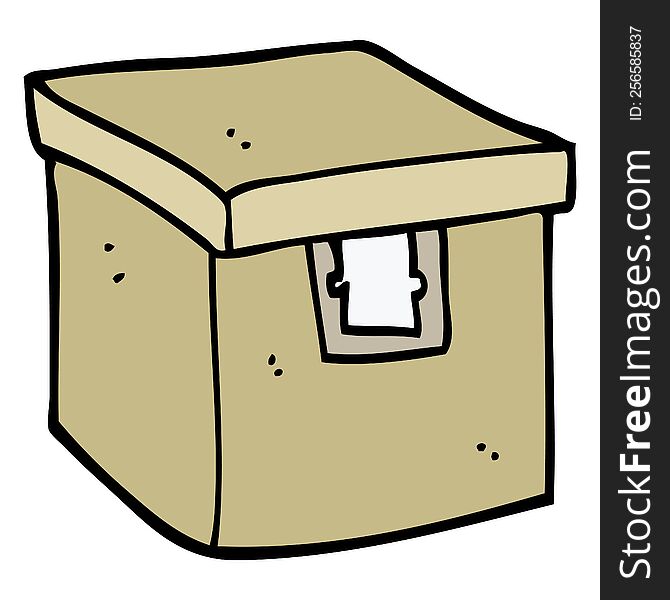 hand drawn doodle style cartoon evidence box