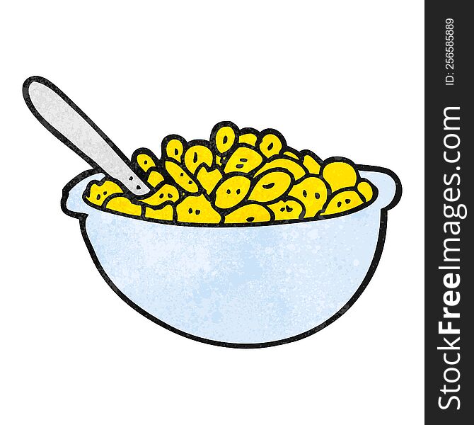 Textured Cartoon Bowl Of Cereal