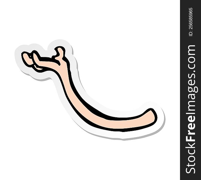 Sticker Of A Cartoon Arm Holding Up