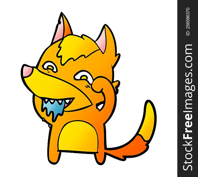 hungry fox cartoon character. hungry fox cartoon character