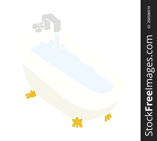 flat color illustration of bath full of water. flat color illustration of bath full of water