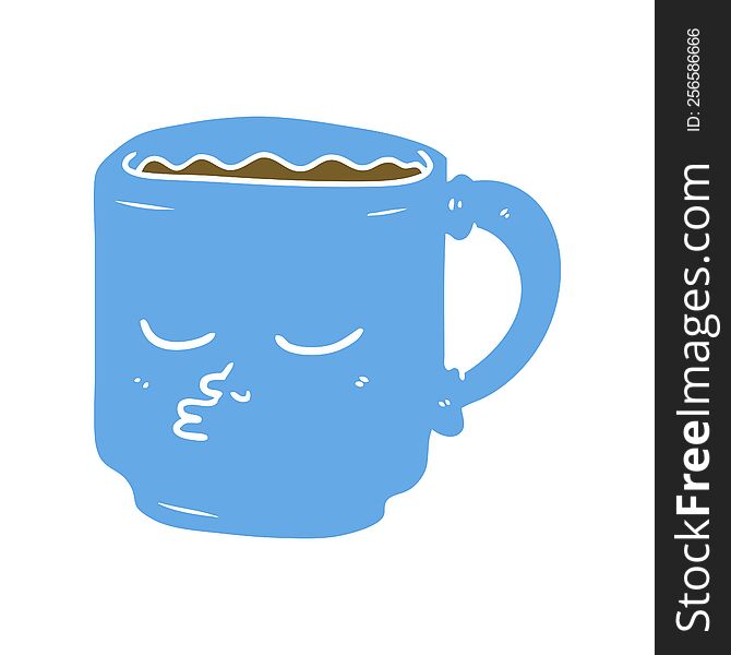 flat color style cartoon coffee mug