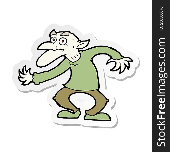 sticker of a cartoon goblin