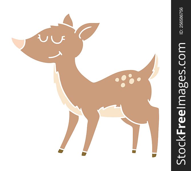 flat color style cartoon deer