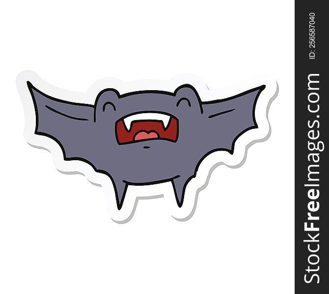 sticker of a cartoon vampire bat