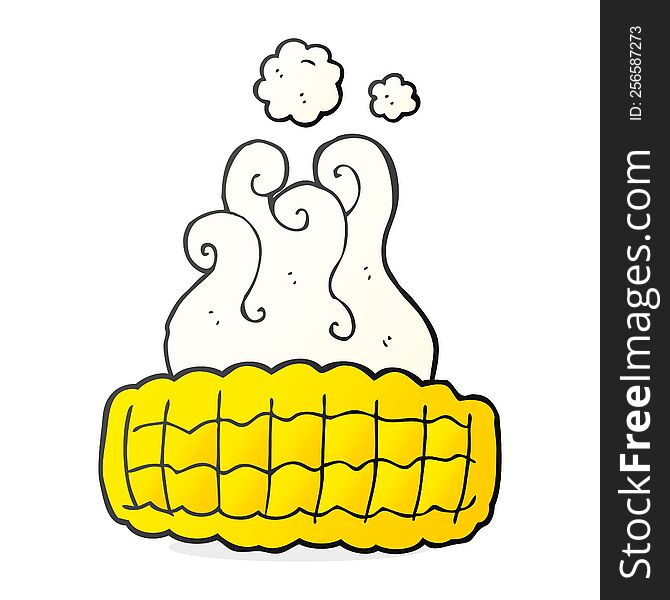 freehand drawn cartoon corn cob