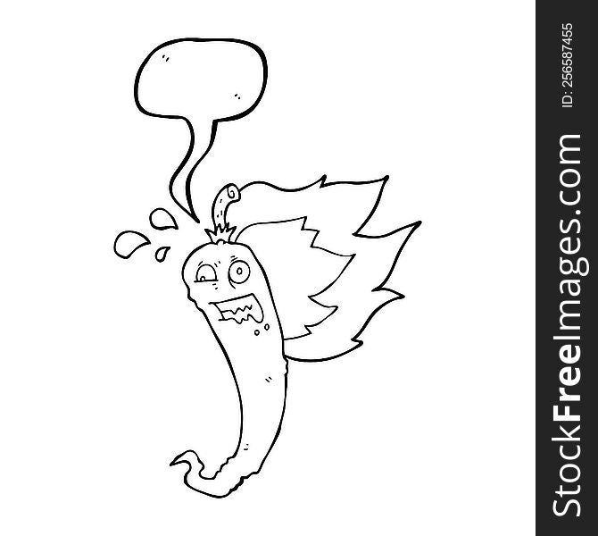 hot chilli pepper freehand drawn speech bubble cartoon. hot chilli pepper freehand drawn speech bubble cartoon