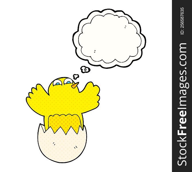 Thought Bubble Cartoon Hatching Egg