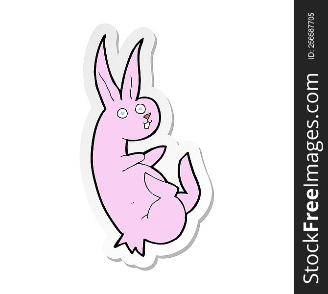 sticker of a cue cartoon rabbit