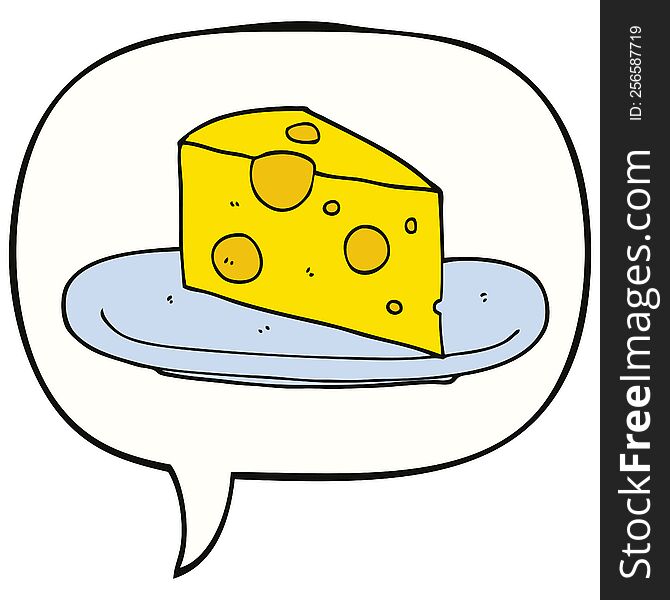 cartoon cheese with speech bubble. cartoon cheese with speech bubble