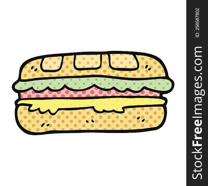 comic book style cartoon tasty sandwich