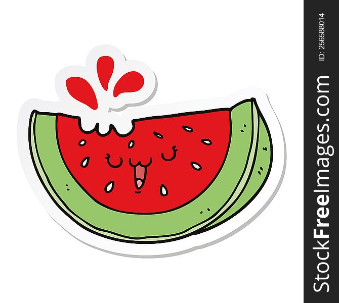 sticker of a cartoon watermelon