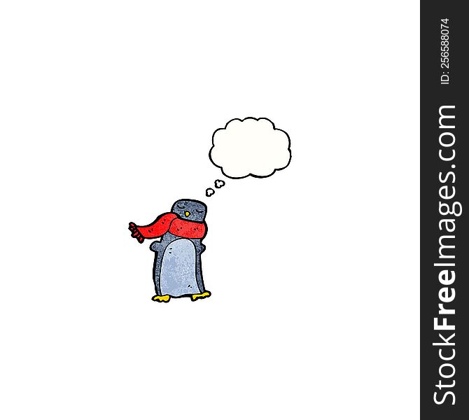 Cartoon Penguin With Scarf