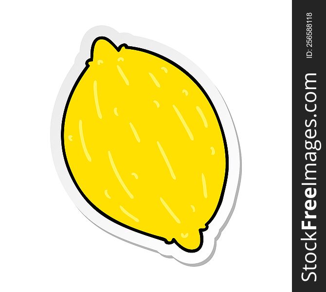 sticker cartoon illustration of a lemon. sticker cartoon illustration of a lemon