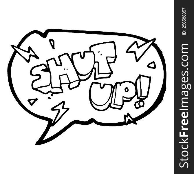 speech bubble cartoon shut up! symbol