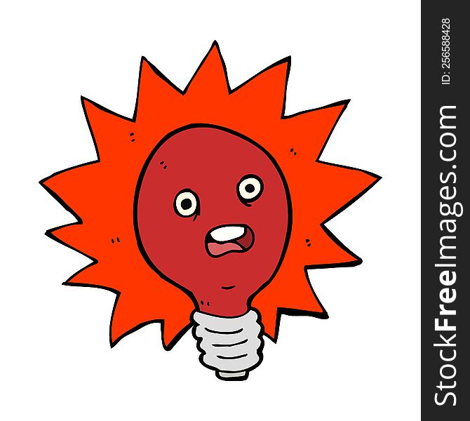 cartoon red lightbulb