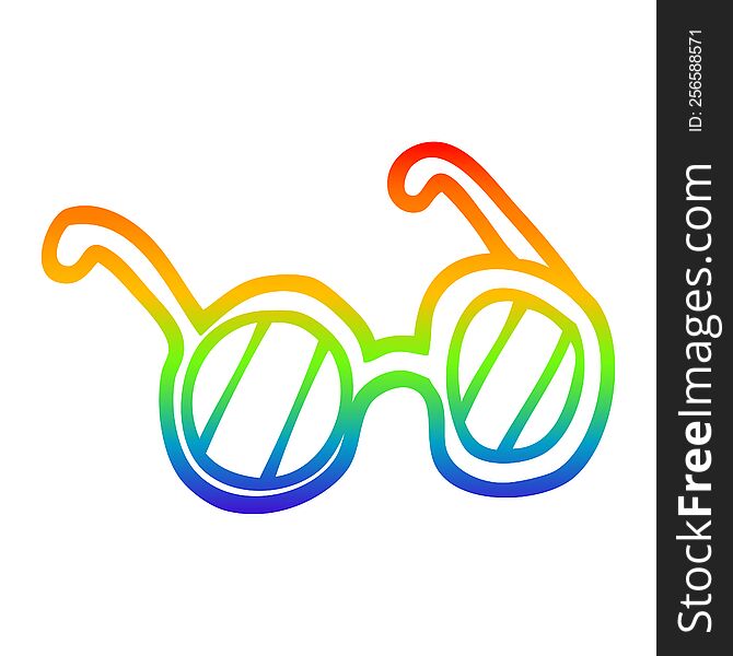 rainbow gradient line drawing of a cartoon spectacles
