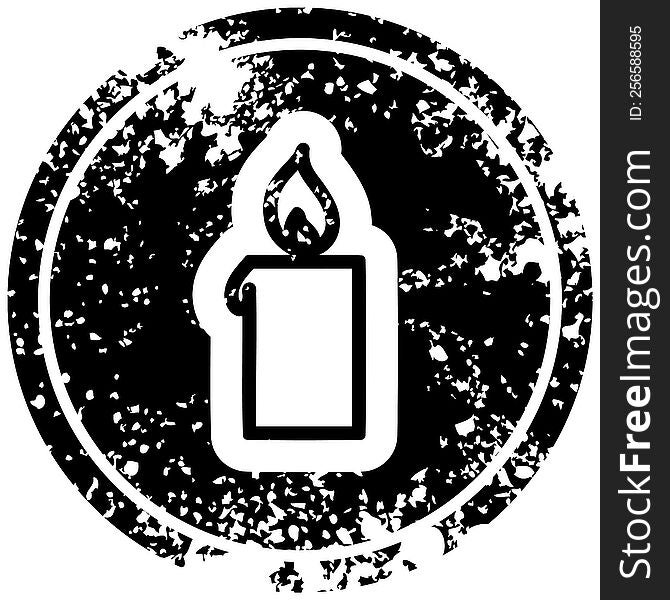 burning candle distressed icon symbol