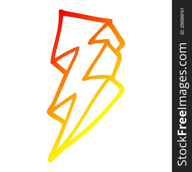 Warm Gradient Line Drawing Cartoon Lightning Bolt