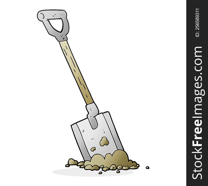 Cartoon Shovel In Dirt