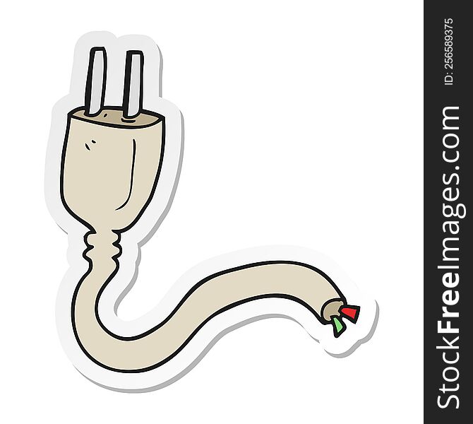 sticker of a cartoon electrical plug