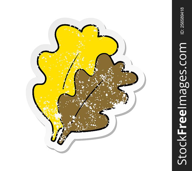 distressed sticker of a fall leaves cartoon