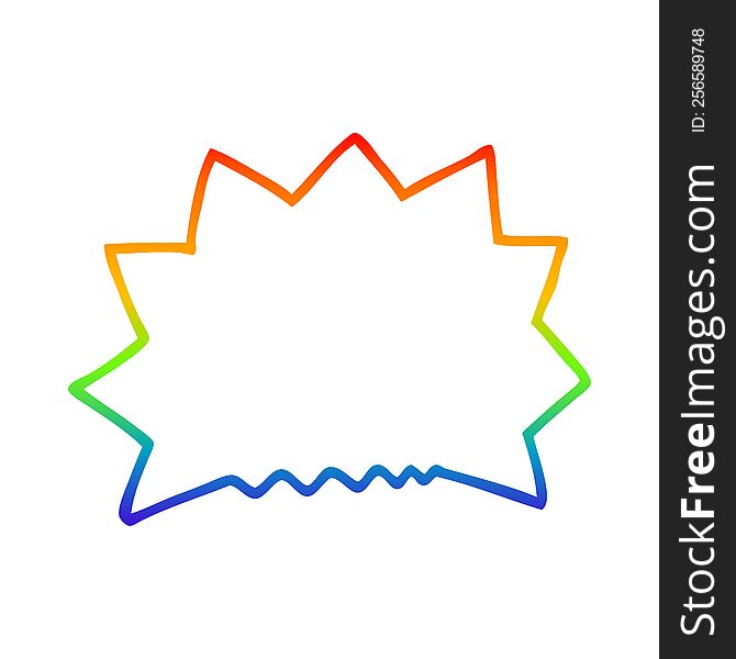 Rainbow Gradient Line Drawing Cartoon Big  Bang Explosion