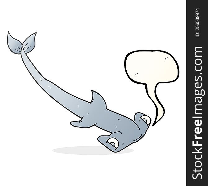 Speech Bubble Cartoon Hammerhead Shark