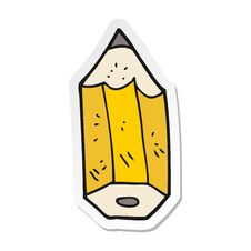 Free Sticker Of A Cartoon Pencil Stub Stock Images - 256596614