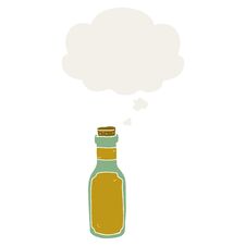 Cartoon Potion Bottle And Thought Bubble In Retro Style Stock Photo Cartoon Potion Bottle And Thought Bubble In Retro Style Stock Photo