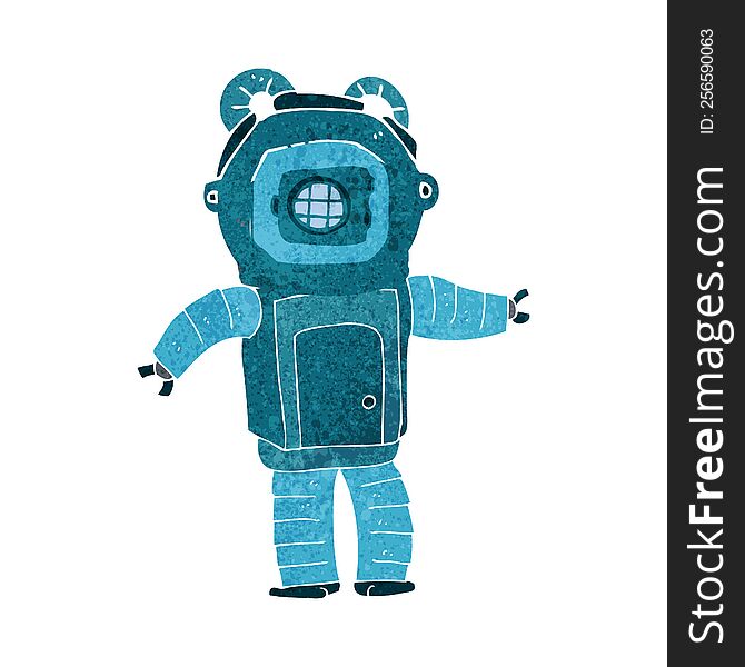 cartoon deep sea diver