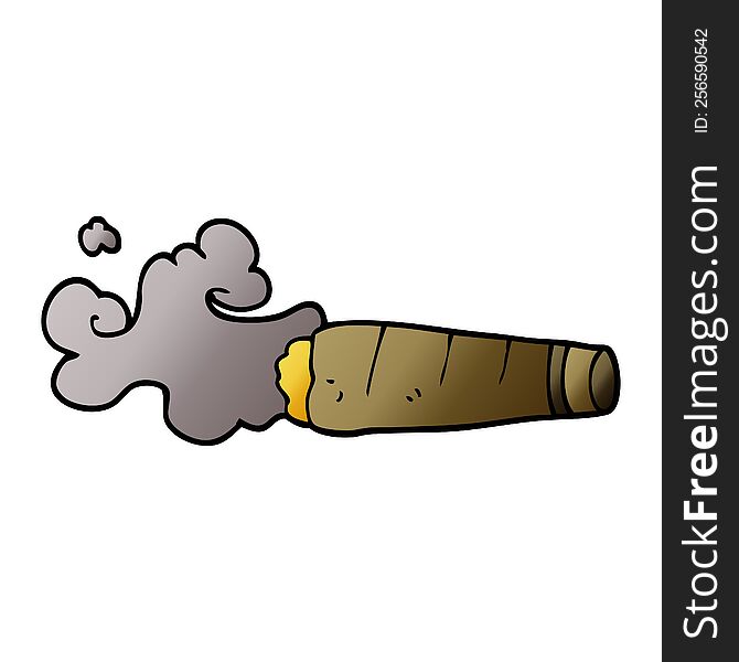 cartoon doodle smoking cigar