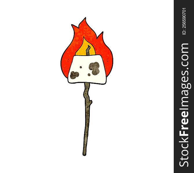 Retro Cartoon Marshmallow On Stick