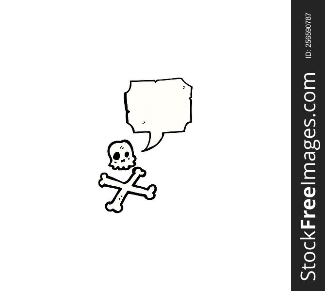 skull and crossbones symbol with speech bubble