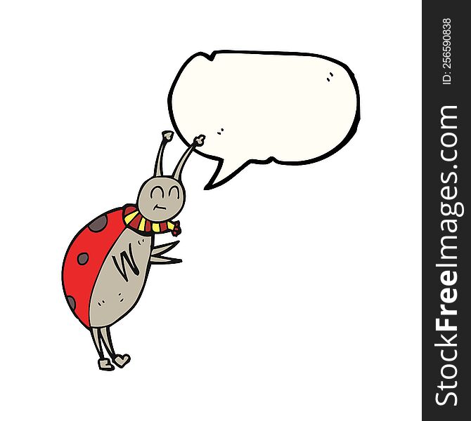 Speech Bubble Cartoon Ladybug