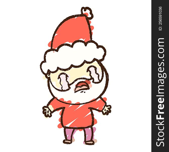 Crying Santa Chalk Drawing