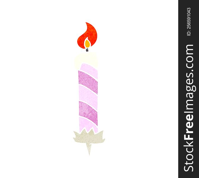 retro cartoon birthday cake candle