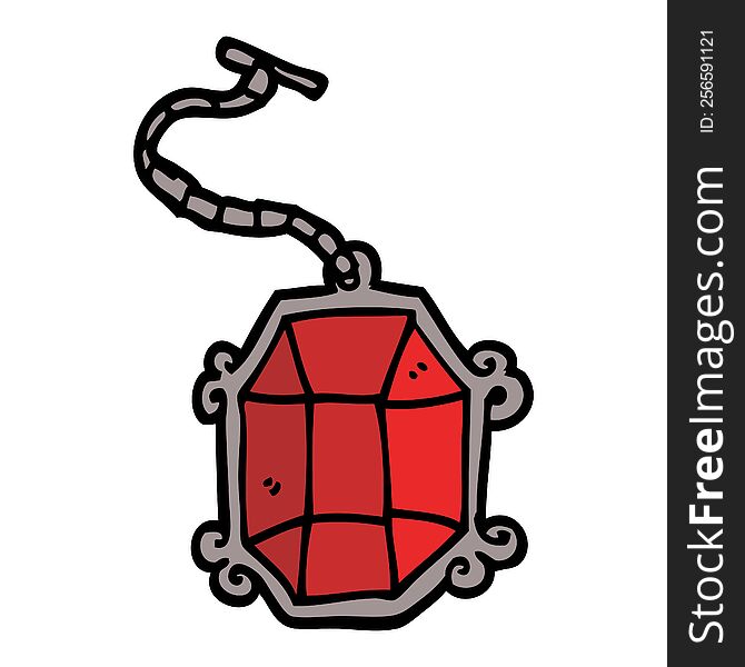 cartoon doodle ruby pendant