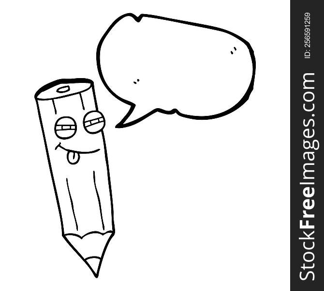 Sly Speech Bubble Cartoon Pencil