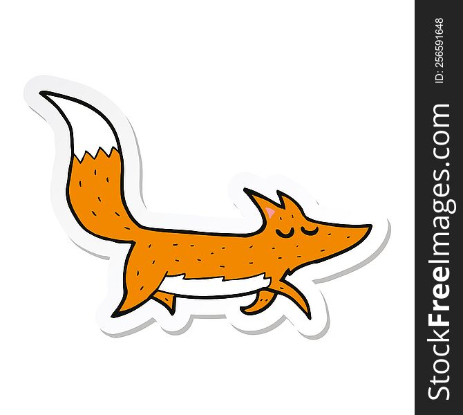 Sticker Of A Cartoon Wolf