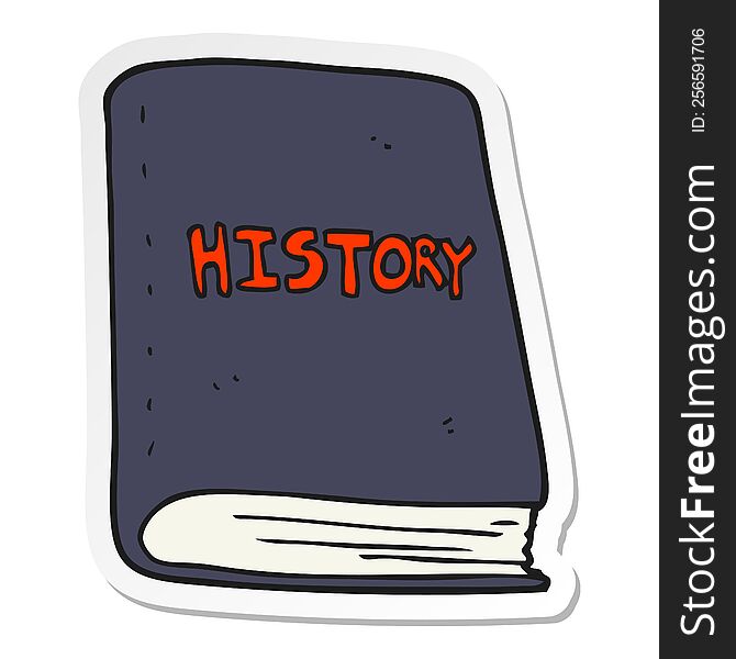 sticker of a cartoon history book