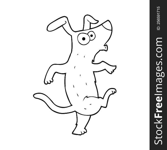 Black And White Cartoon Dancing Dog