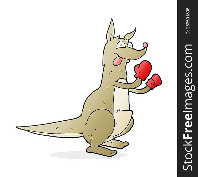 cartoon boxing kangaroo