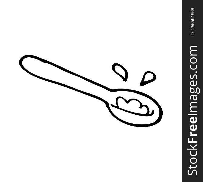 line drawing cartoon ladle of food